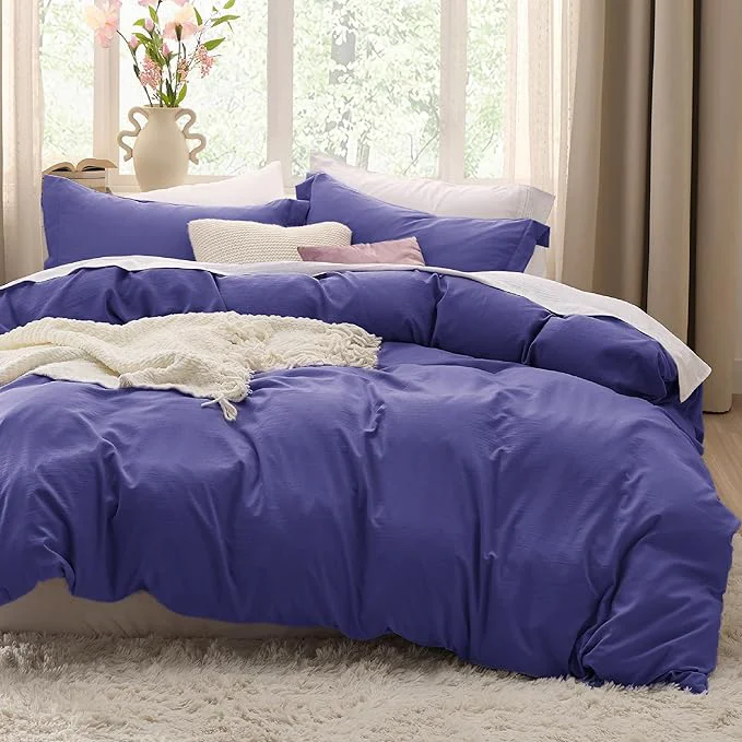 Functional Bedsure Skipper Blue Duvet Cover Full Size – 3 Pieces Prewashed Extra Soft Cotton-Like Polyester Bedding Set Includes 1 Duvet Cover 80×90 Inches with Zipper Closure amp 2 Pillow Shams No Comforter Safe
