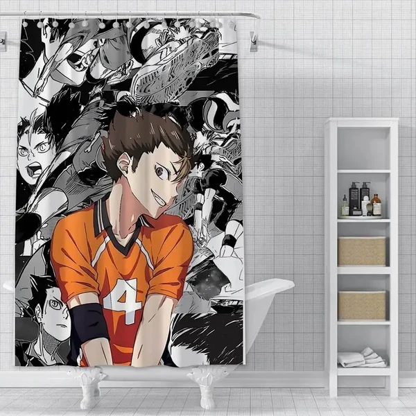 Recyclable Yu Nishinoya Anime Shower Curtain Outstanding