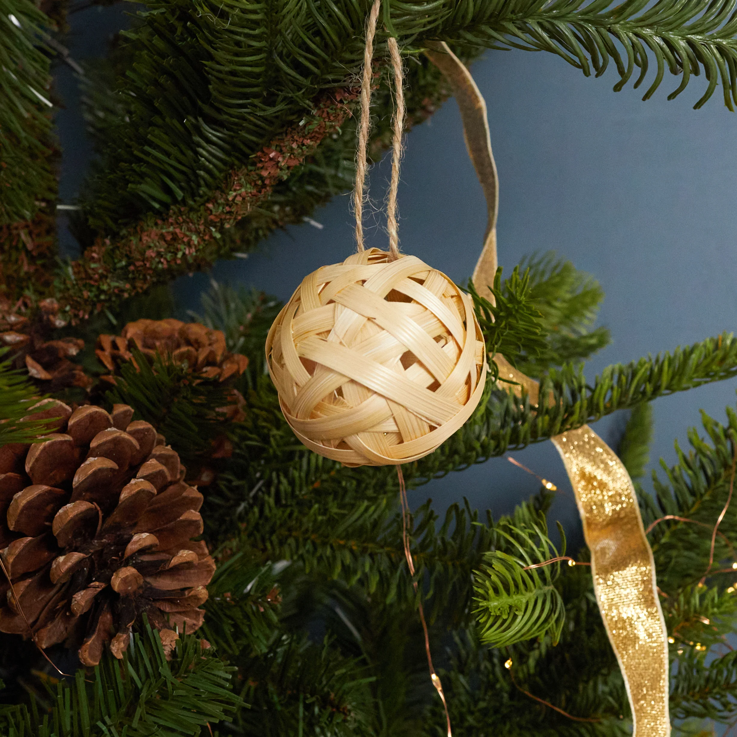 Genuine Bamboo Globe Ornament Small Exceptional
