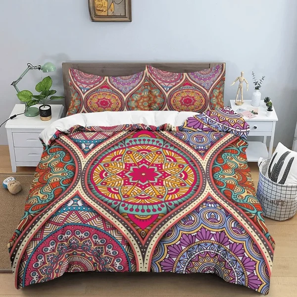 Genuine 3D Bohemia Mandala Floral Doona Cover User-Friendly