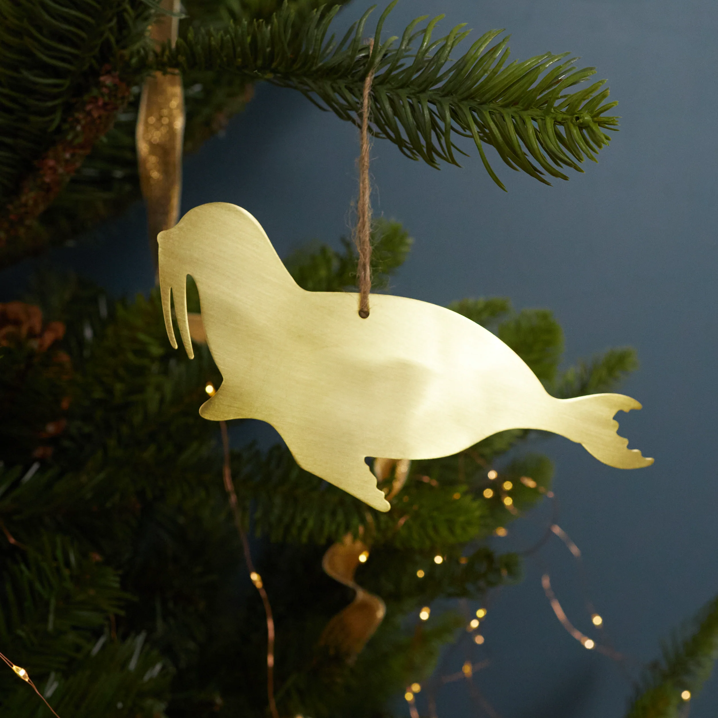 World-Class Gold Stencil Ornament Walrus Genuine