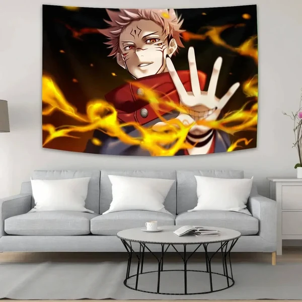 Top-Quality Yuji Itadori amp Sukuna Wall Tapestry Practical