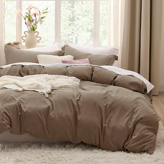 Responsible Bedsure Coffee Duvet Cover Twin Twin XL Size – 2 Pieces Prewashed Polyester Extra Soft Bedding Set Includes 1 Twin Duvet Cover 68 39 39 x90 39 39 with Zipper Closure amp 1 Pillow Sham No Comforter Outstanding