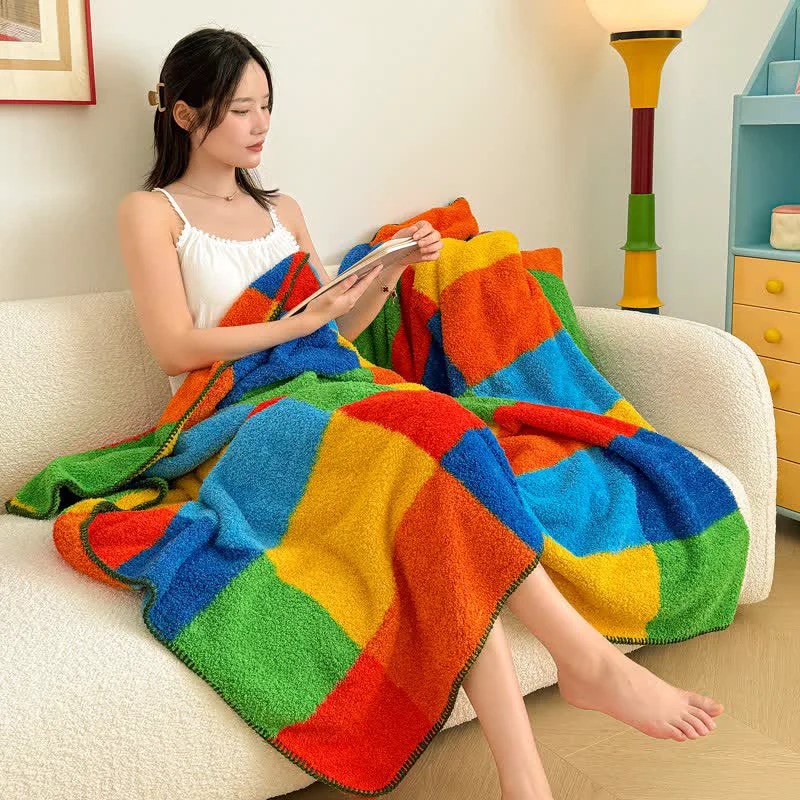 Smart Ownkoti Colorful Plaid Fluffy Throw Blanket Efficient