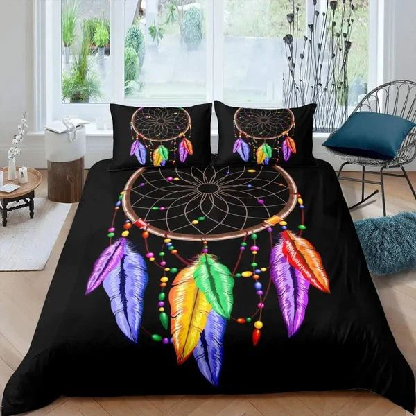 Professional Feather Dream Catcher Doona Cover Premium Material