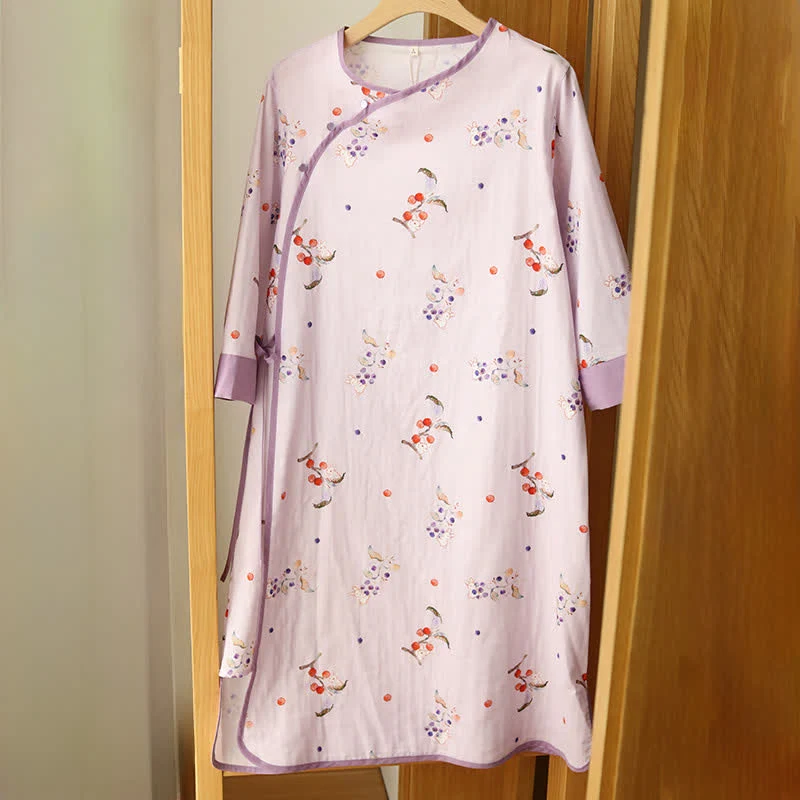 Traditional Ownkoti Rabbit amp Berry Cotton Gauze Nightdress Healthy