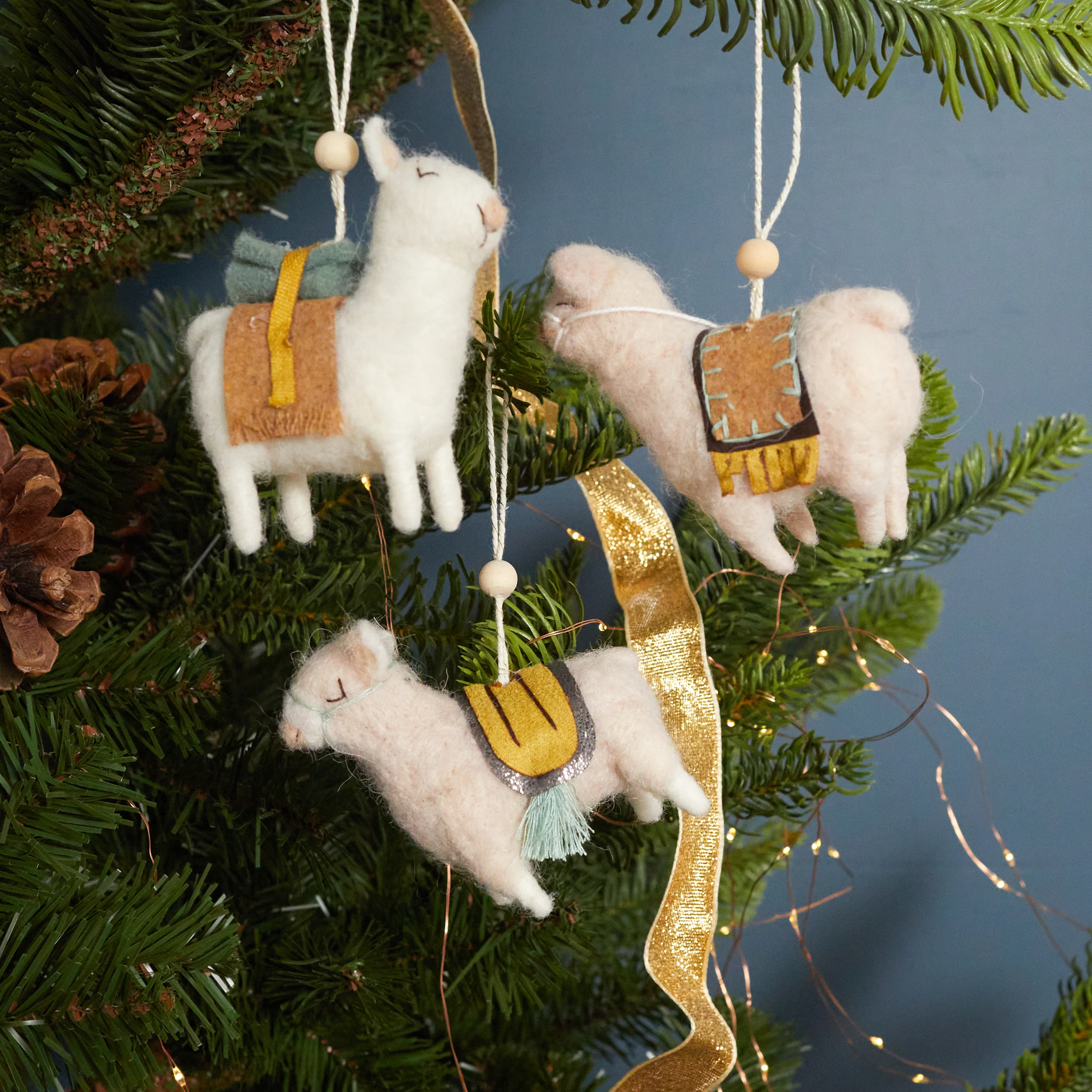 High-Performance Wool Felt Llama Ornaments Set of 3 Reliable