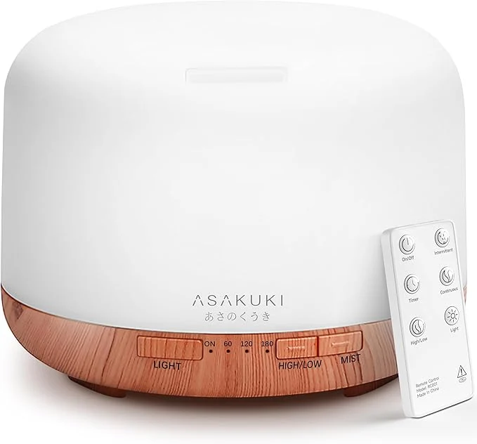 Trusted ASAKUKI Essential Oil Diffuser for Home 500ML Aromatherapy Diffuser Humidifier Green