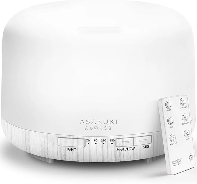 Original Design ASAKUKI Essential Oil Diffuser for Home 500ML Aromatherapy Diffuser Humidifier Unique