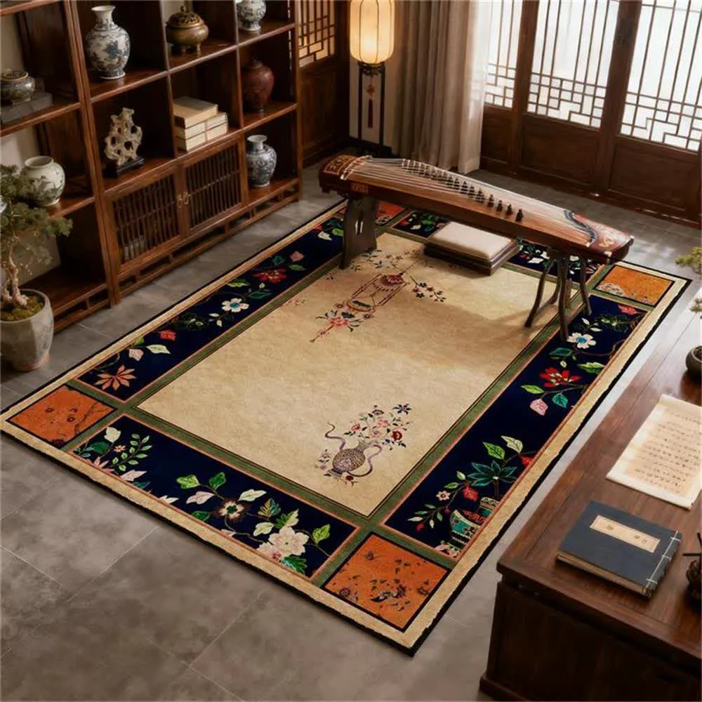 Fast Ownkoti Vintage Floral with Classical Vase Area Rug Genuine