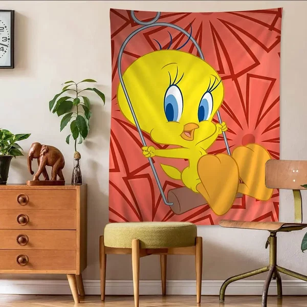 Stylish Looney Tunes Tweety Tapestry Responsible