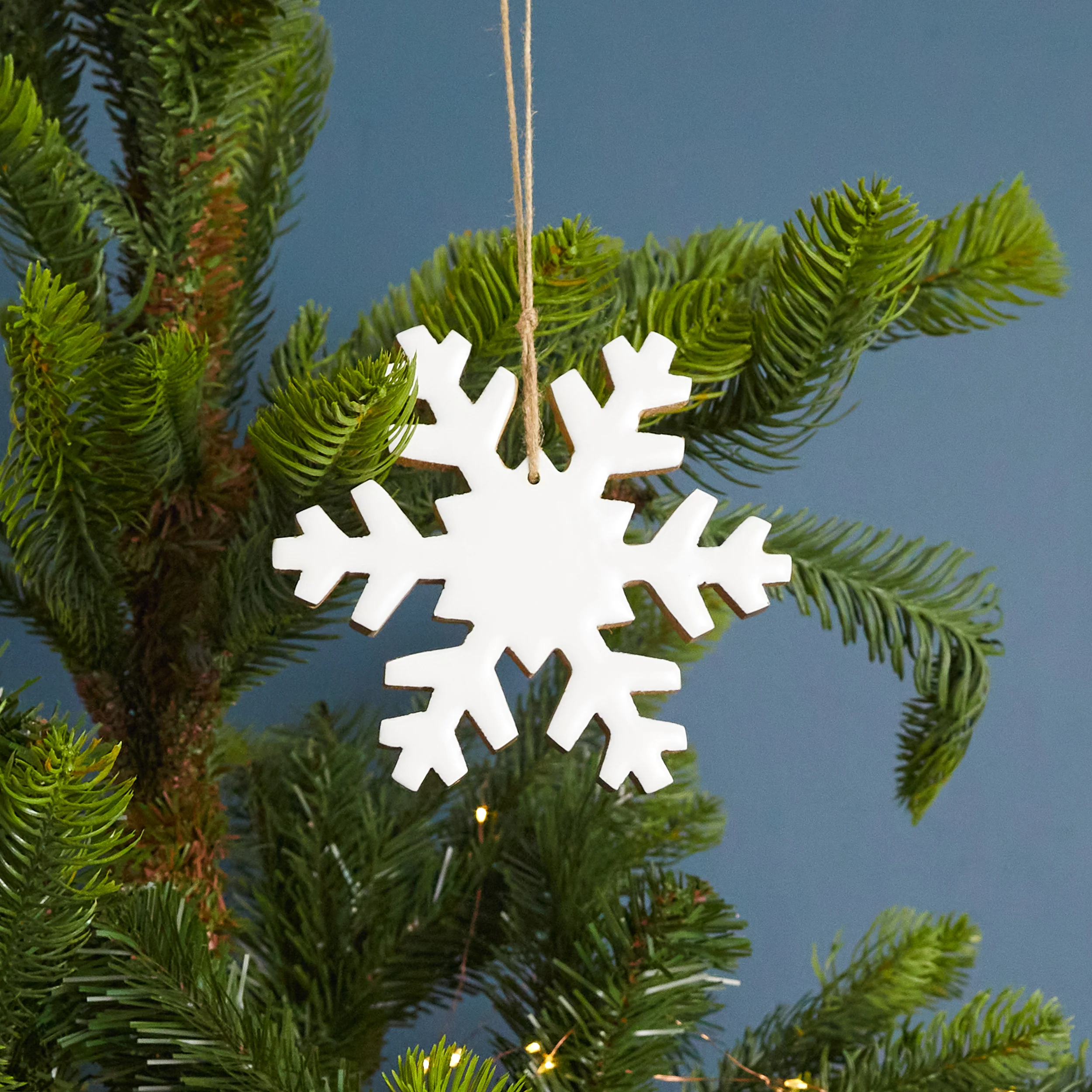 Original Design Mango Wood amp Enamel Snowflake Ornament Large Modern