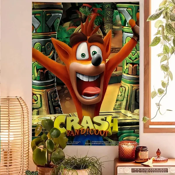 Powerful Crash Bandicoot Tapestry Authentic