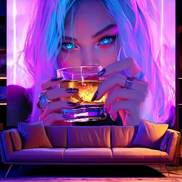 High-Grade Trendy Neon Sip Babe Wall Hanging Optimized
