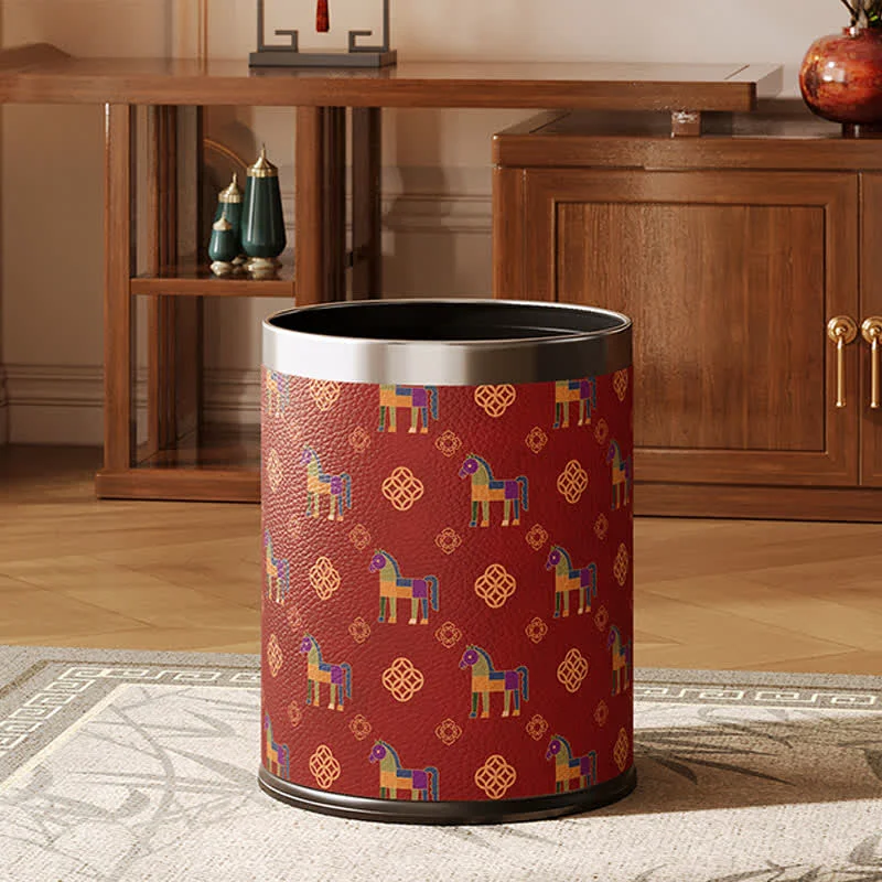 Convenient Ownkoti Oriental Geometric Horse Series Trash Can Flexible