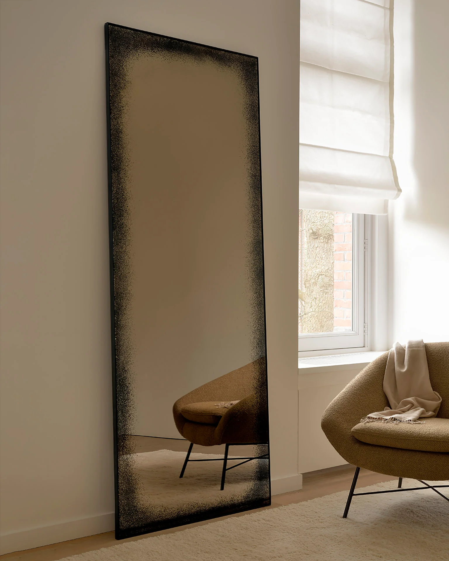 Minimalist Aged Floor Mirror 78 quot Bronze Fashionable