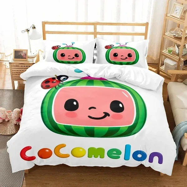 Carefully Designed Cocomelon Kids Cartoon Bedding Reusable