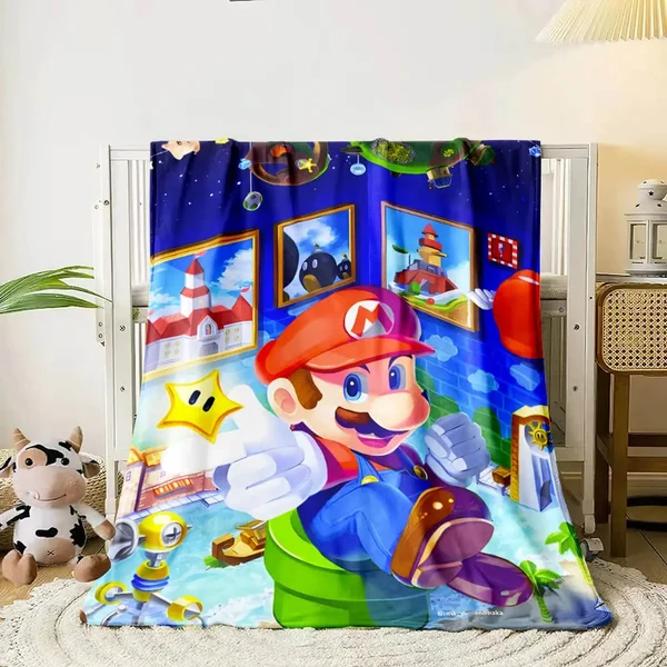 Responsible Super Mario Throw Blanket Natural