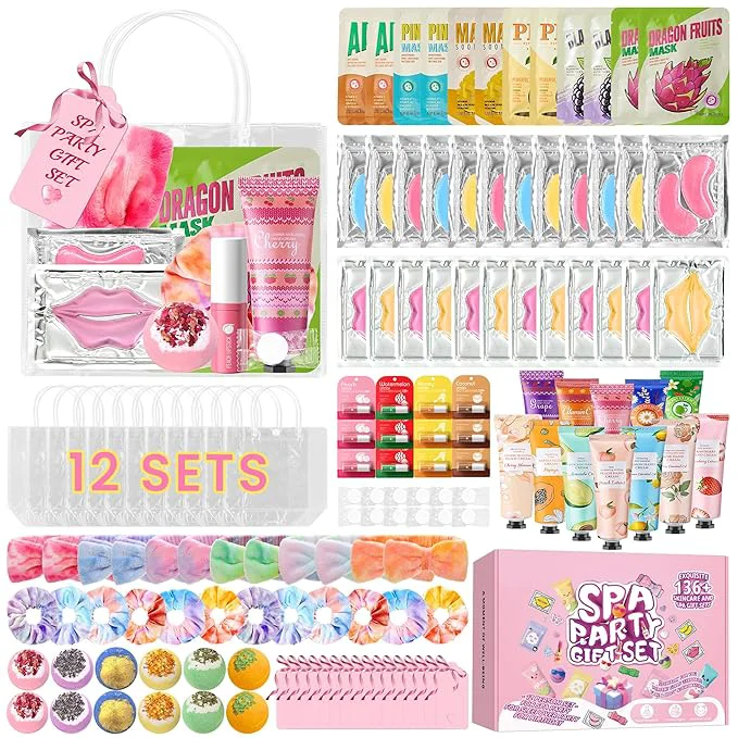 Fine Crafted 136Pcs Spa Party Supplies Set Reusable