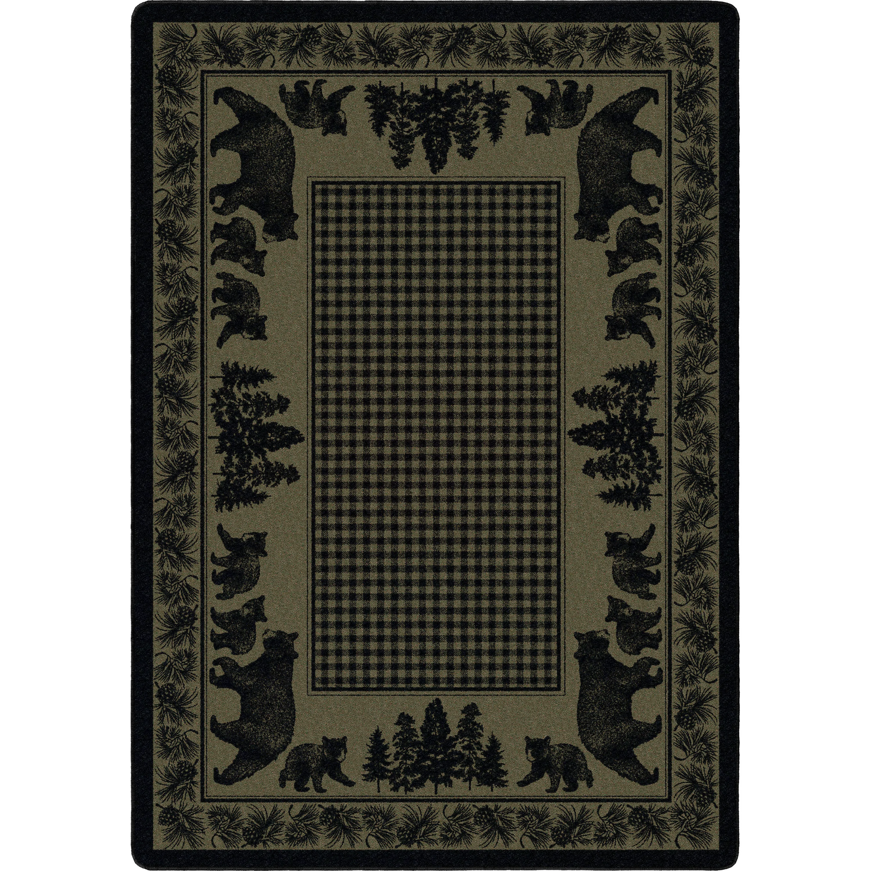 Flexible Bear Family Rug – Green Carefully Designed