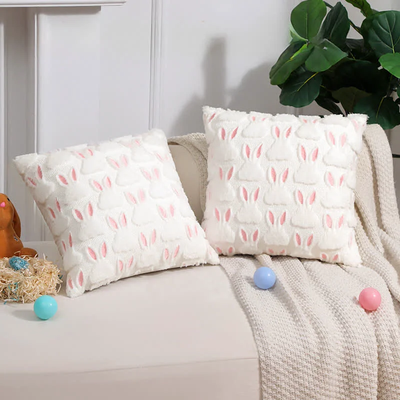 Safe Ownkoti Pink Ear Easter Bunny Pillow Cover Secure