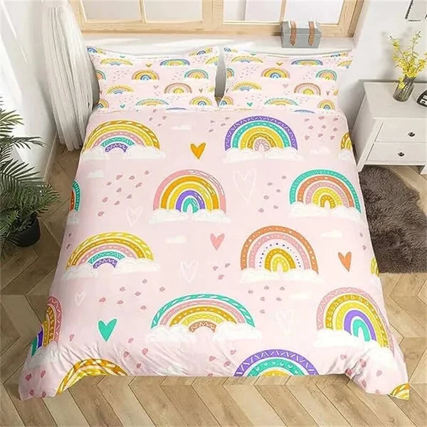 Effective Rainbow Unicorn Duvet Cover Set Durable