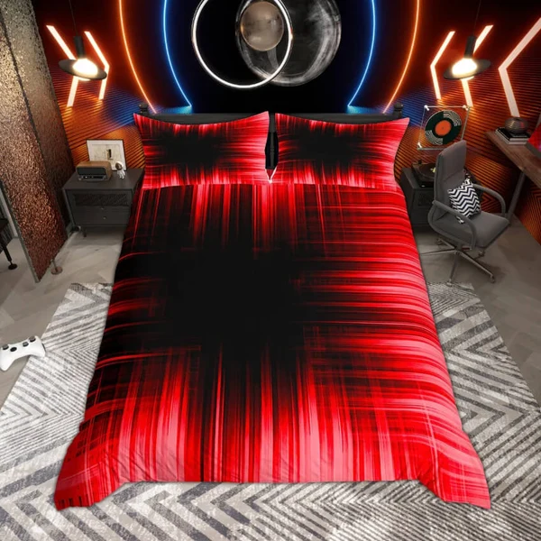 Genuine Aesthetic Neon Lights Abstract Duvet Cover Contemporary
