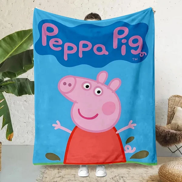 Fast Cartoon Peppa Pig Throw Blanket Fine
