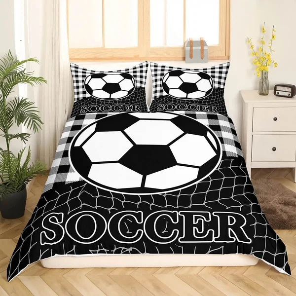 Fashionable Kids Soccer Quilt Cover Unique