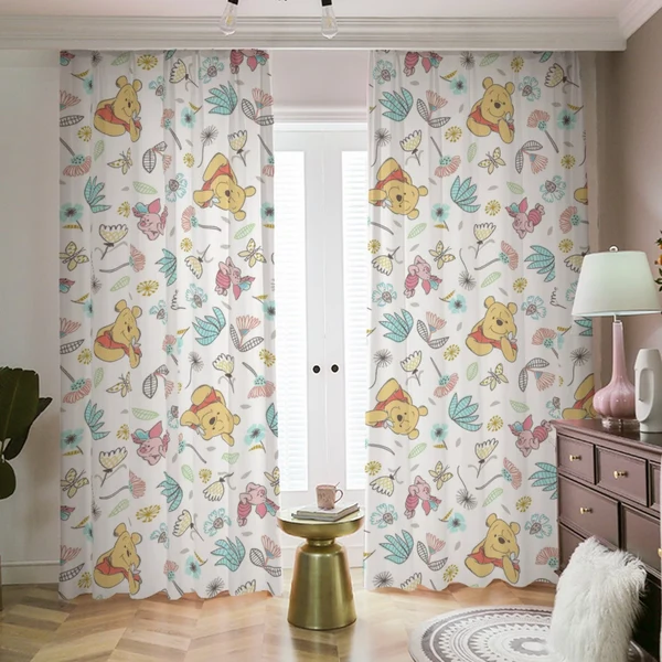 Functional Winnie the Pooh Nursery Curtains – Room Darkening Kids Bedroom amp Baby Room Drapes Verified