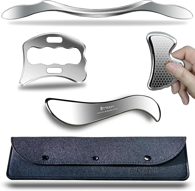 Original Design BYYDDIY Stainless Steel Gua Sha Muscle Scraper Scraping Massage Tool Kit Exclusive