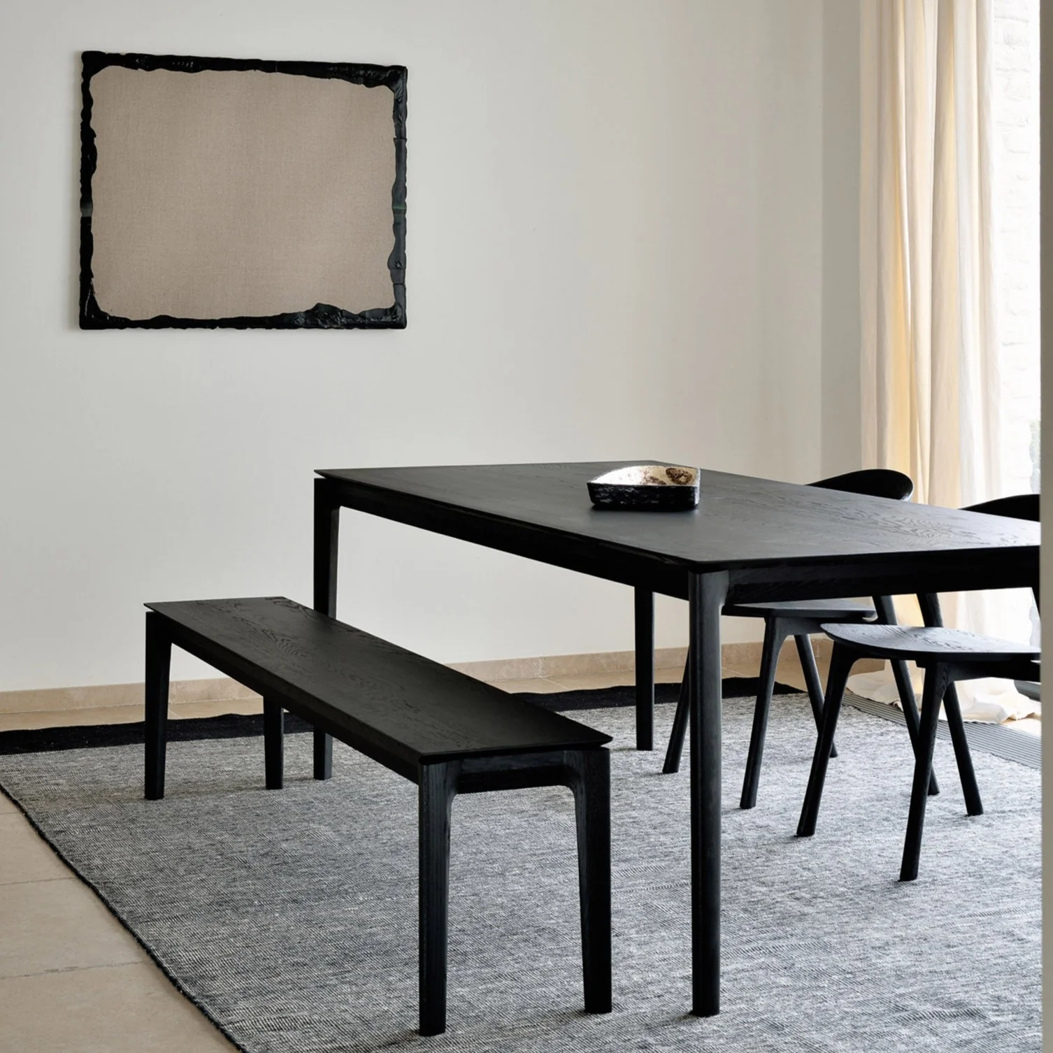 Crafted Bok Solid Black Oak Dining Table 79 quot Genuine