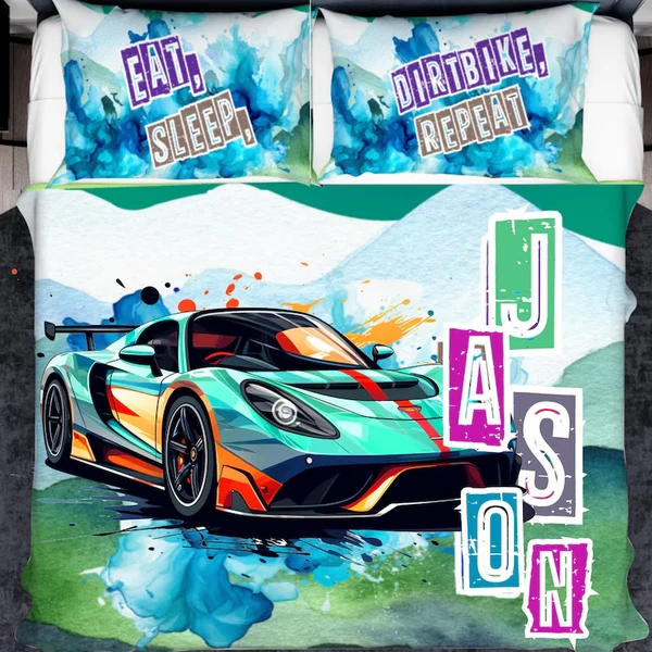 Luxury Personalized Racing Car Bedding – Custom Quilt Covers for Kids amp Adults Efficient