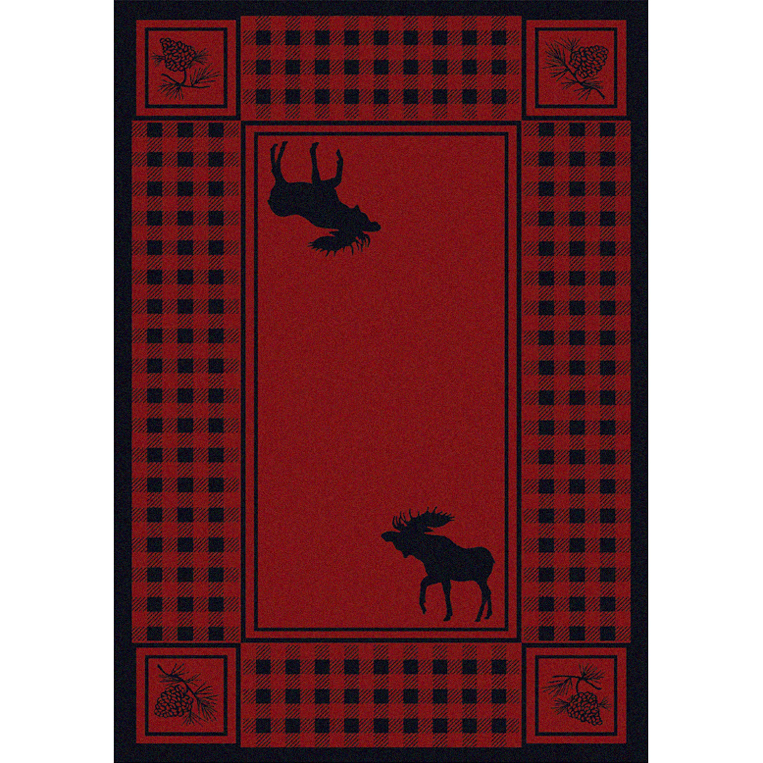 Fine Crafted Moose Refuge Rug – Red Smooth