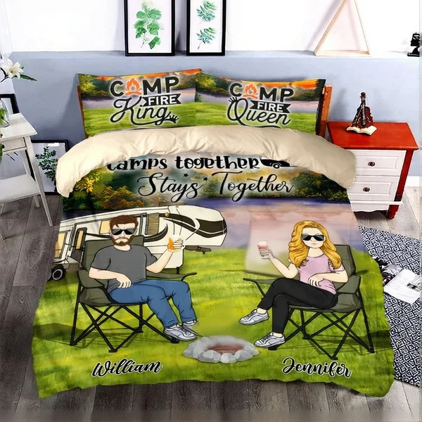 Smooth Personalized Couple Bedding Set – Custom His amp Hers Quilt Cover amp Pillow Cases Classic