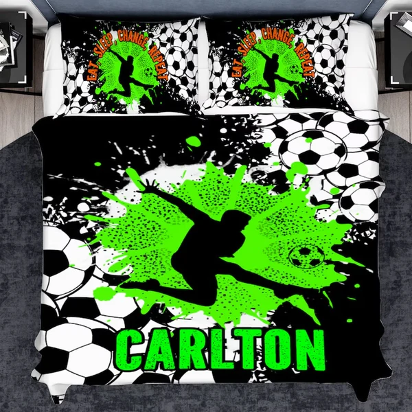 Crafted Personalized Soccer Bedding for Boys amp Girls Custom Soccer Bedroom Sets Casual