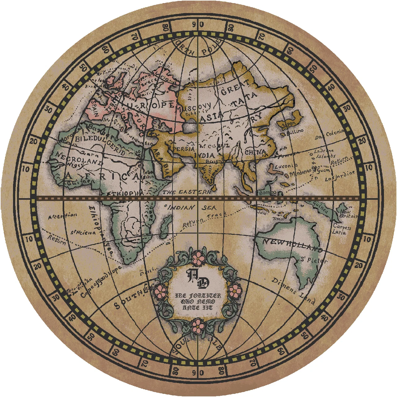 Long-Lasting Old World Map Amz Rug – Parchment Original Design