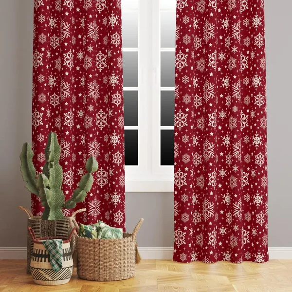 Carefully Designed Winter Theme Window Curtains – Snowflakes amp Pine Tree Drapes for Cozy Seasonal Decor High-Grade