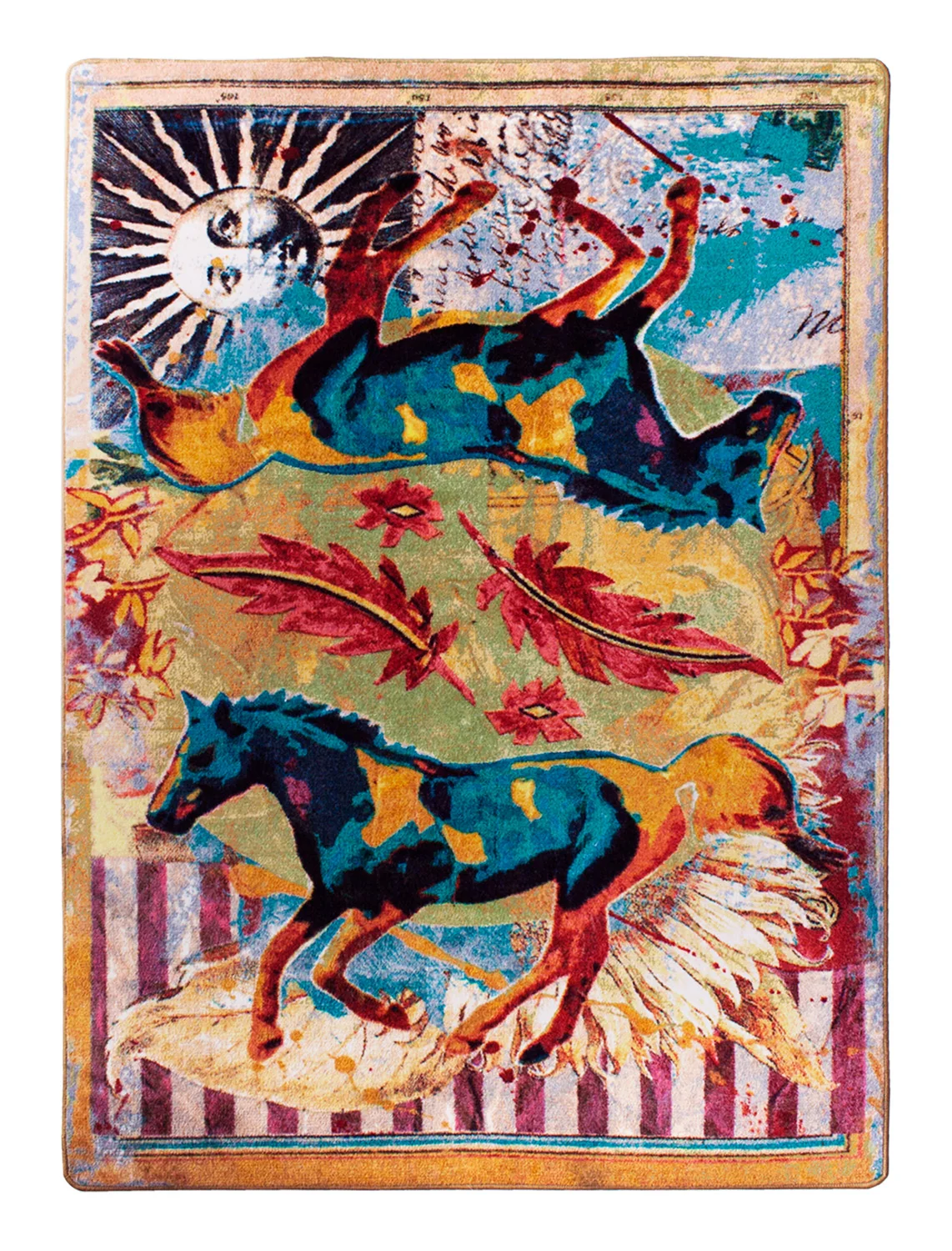 Advanced Ruiz Galloping Horses Rug – Teal Original