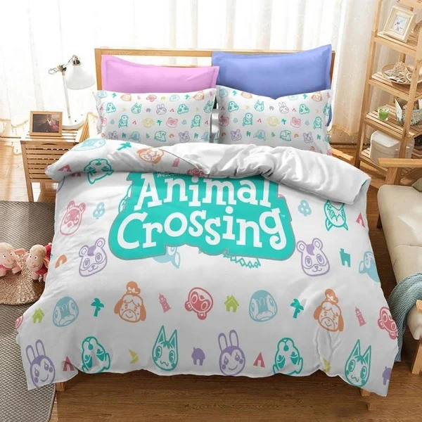 Selected Animal Crossing 3D Cartoon Bedding Set – Kids Game Duvet Cover Luxury