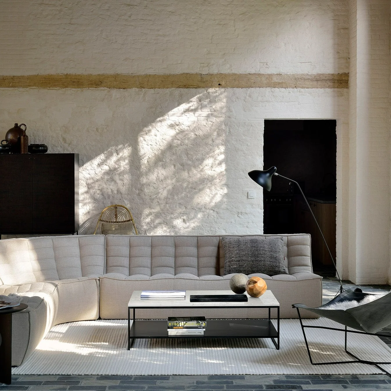 High-Quality N701 3 Seater Sofa Beige Modern