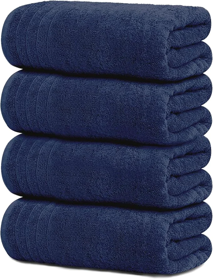 Casual Tens Towels Pack of 4 Extra Large Bath Towels 30 x 60 Inches Cotton Organic