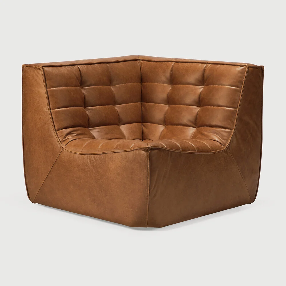 Fashionable N701 Corner Sofa Old Saddle Leather Prestigious