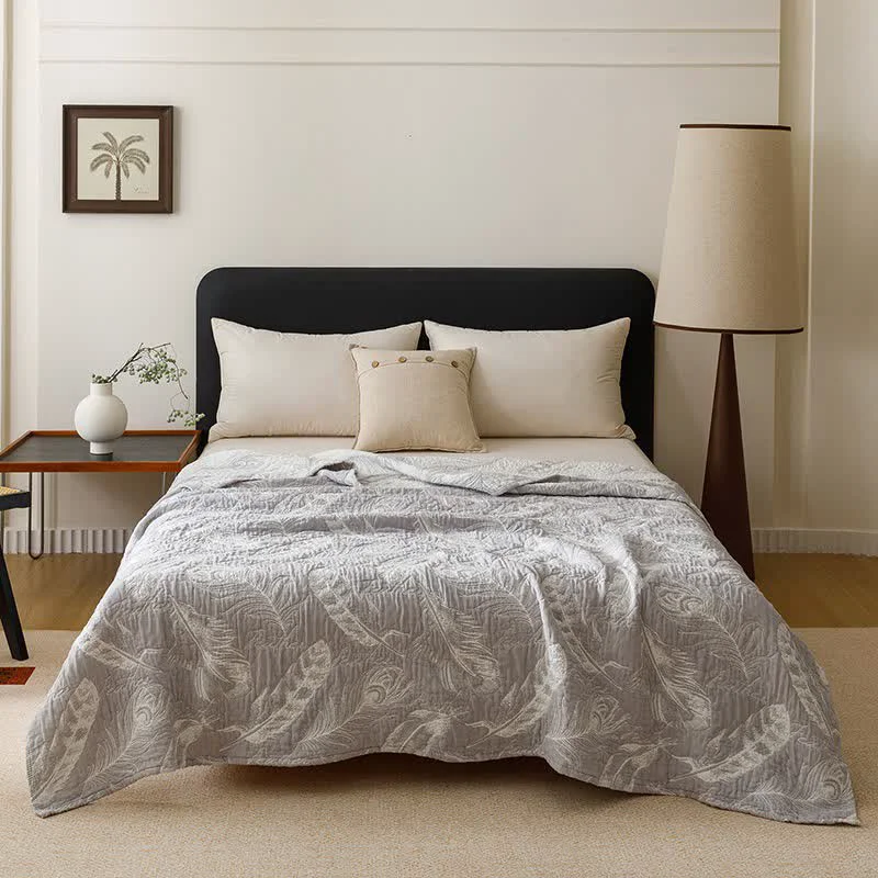 Powerful Ownkoti Feather Cotton Gauze Quilt Blanket Comfortable