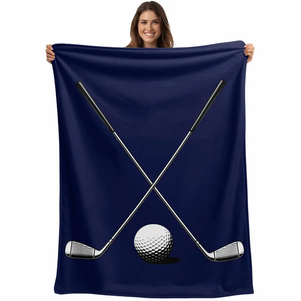 Organic Golf Throw Blanket – Soft Flannel Sports Blanket for Golf Lovers amp Players Versatile
