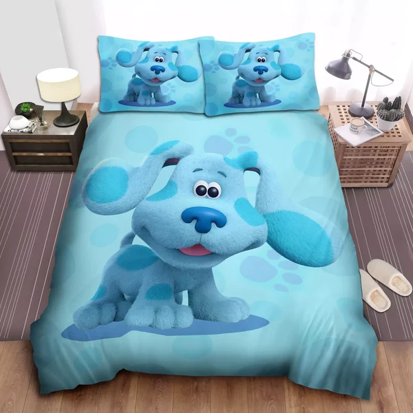 Soft Blue s Clues Bedding Set – Cartoon Doona Cover for Kids Bedroom Pure