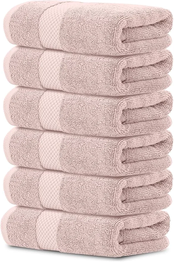 Smart White Classic Luxury Pink Hand Towels Breathable