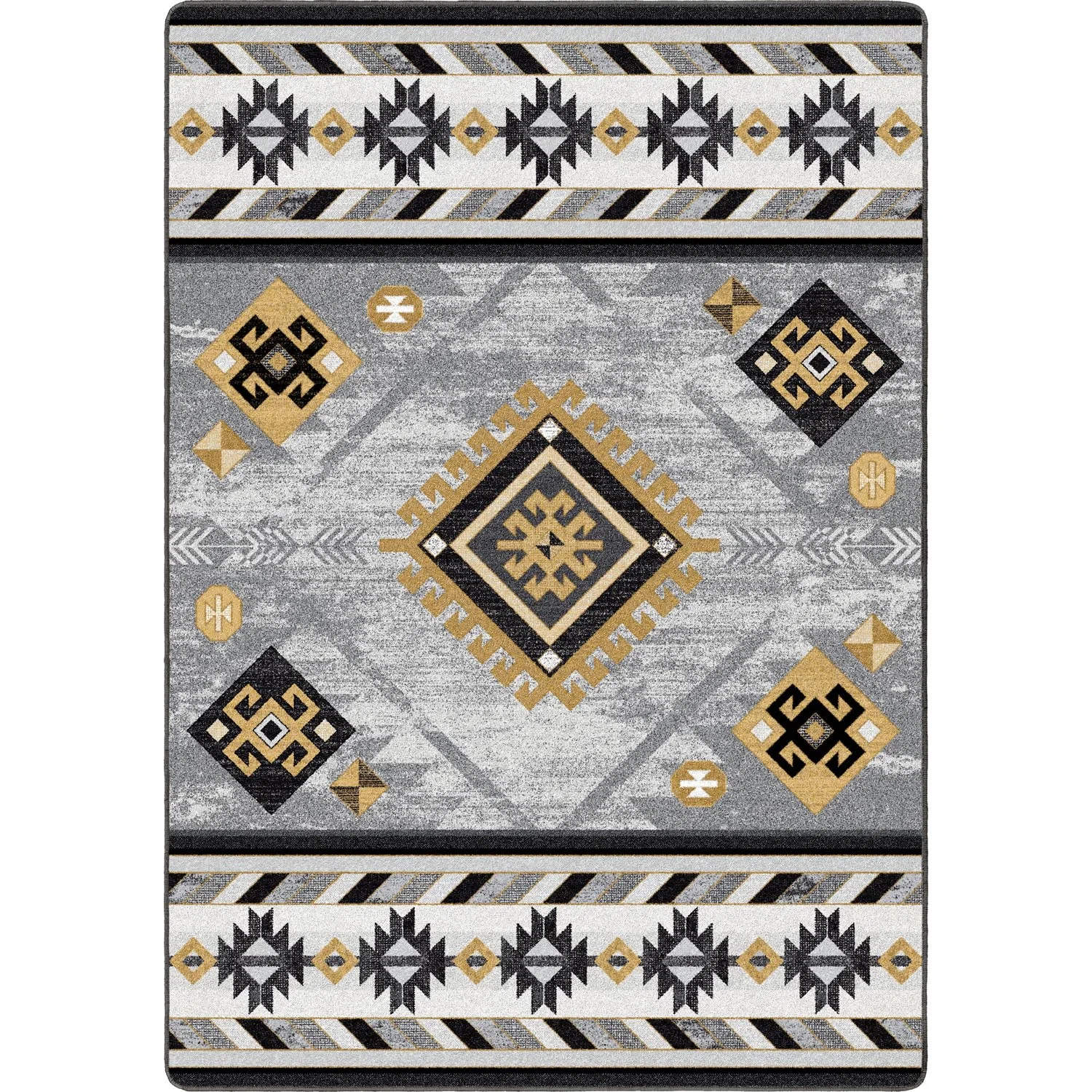 Premium Material Wild Whiskey Rug – Grey and Gold Green