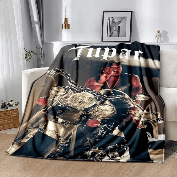 Recyclable Eminem Tupac Rap God Blanket – Hip Hop Music Flannel Throw for Sofa Bed amp Rap Fans Dependable