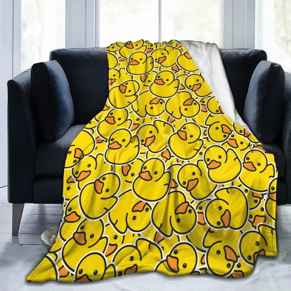 Expertly Made Yellow Duck Blanket – Cute Animal Flannel Throw Blanket for Kids Bedroom Decor Reusable